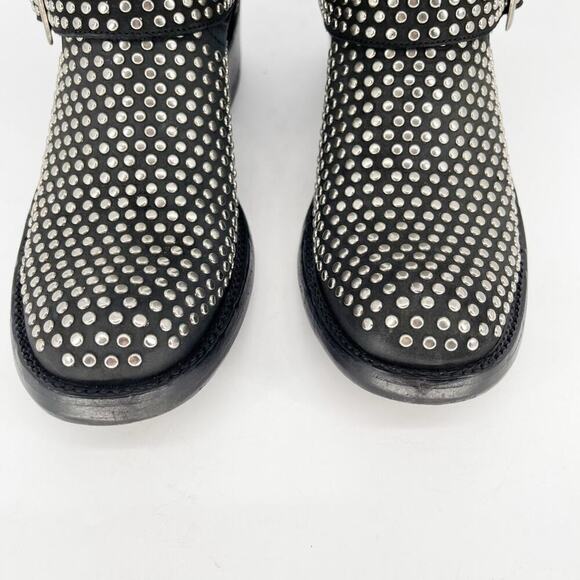 Rare Old Gringo Black Leather Studded Biker Motorcycle Buckle Short Boot size 7 - Picture 6 of 12